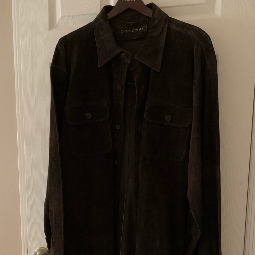 Genuine Suede Shirt Jacket - Claiborne